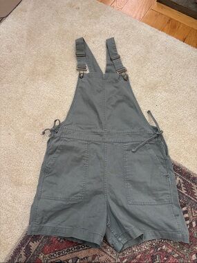 Toad & Co. size Small Green Organic Cotton Short Overalls